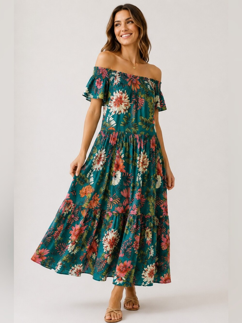 Guadalupe Design Momposina Maxi Dress Size Small Vibrant Tropical Print One Size